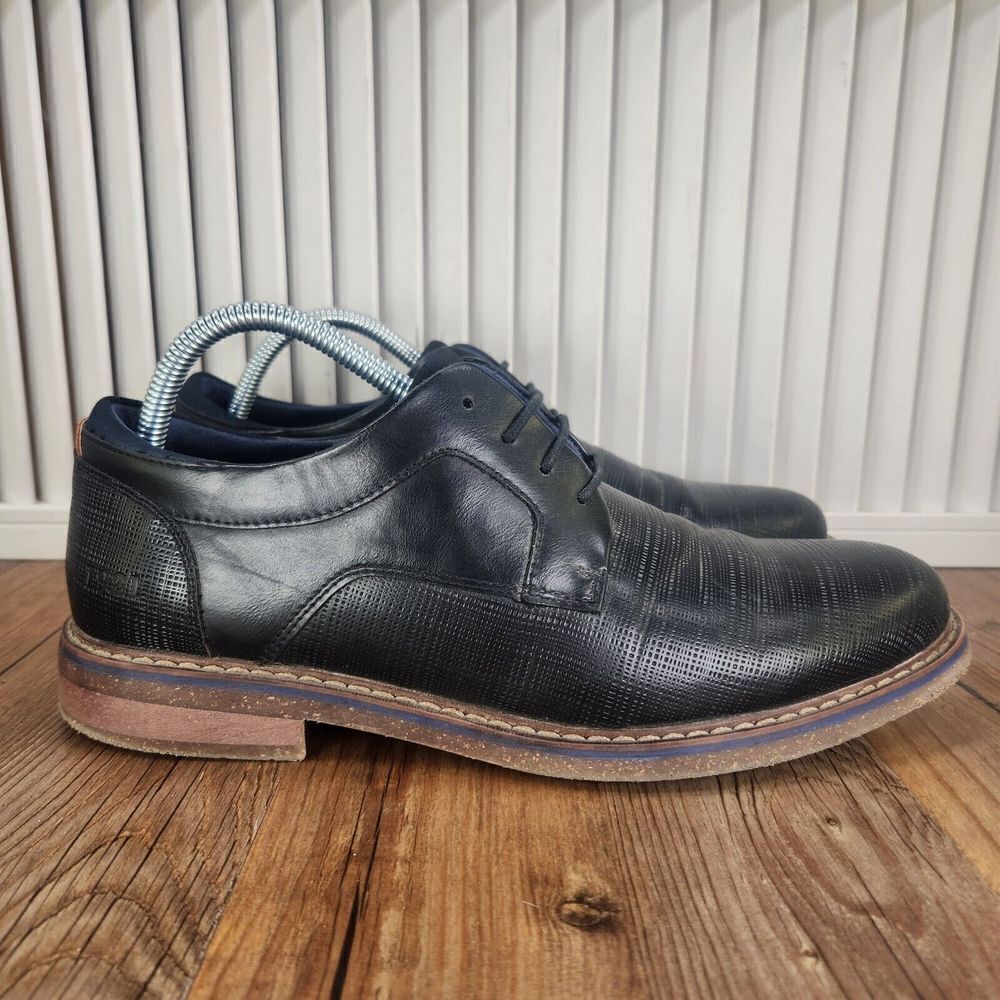 Freeman Hayden Dress Shoes Mens Size 8W Wide Black Leather Oxfords Derbys Preppy